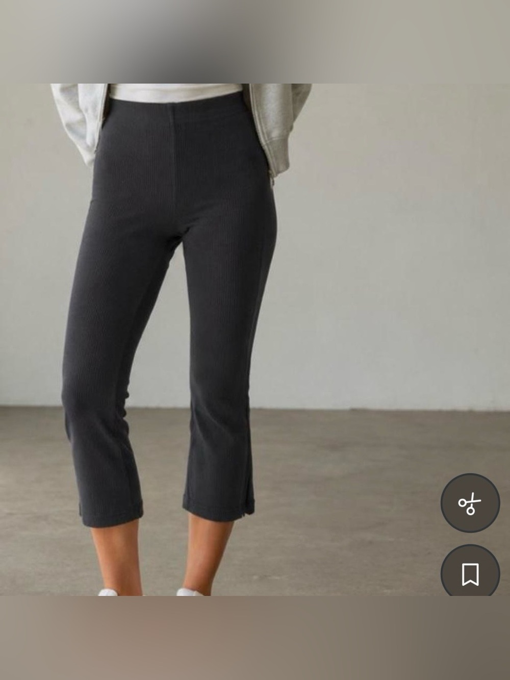 Lululemon Ribbed Softstreme Dark Gray Zip-Leg High-Rise Pants Women's Size 0